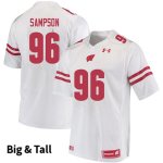 Men's Wisconsin Badgers NCAA #96 Cormac Sampson White Authentic Under Armour Big & Tall Stitched College Football Jersey YR31W11TB